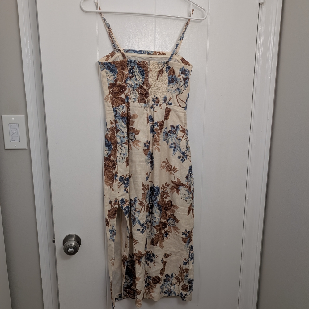 Abercrombie & Fitch Floral Strapless Dress - Cream and Blue - Picture 4 of 5